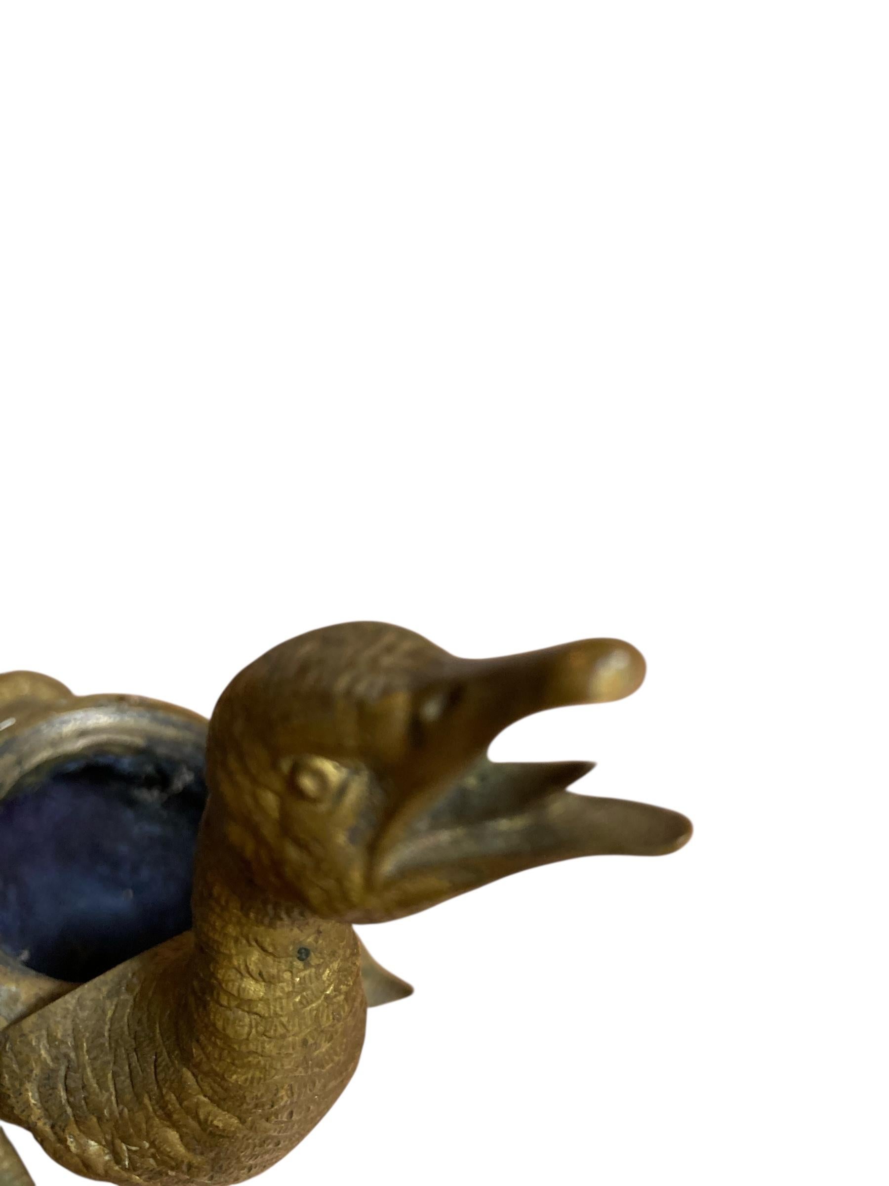 Antiguo tintero de ganso de bronce francés Francés en venta