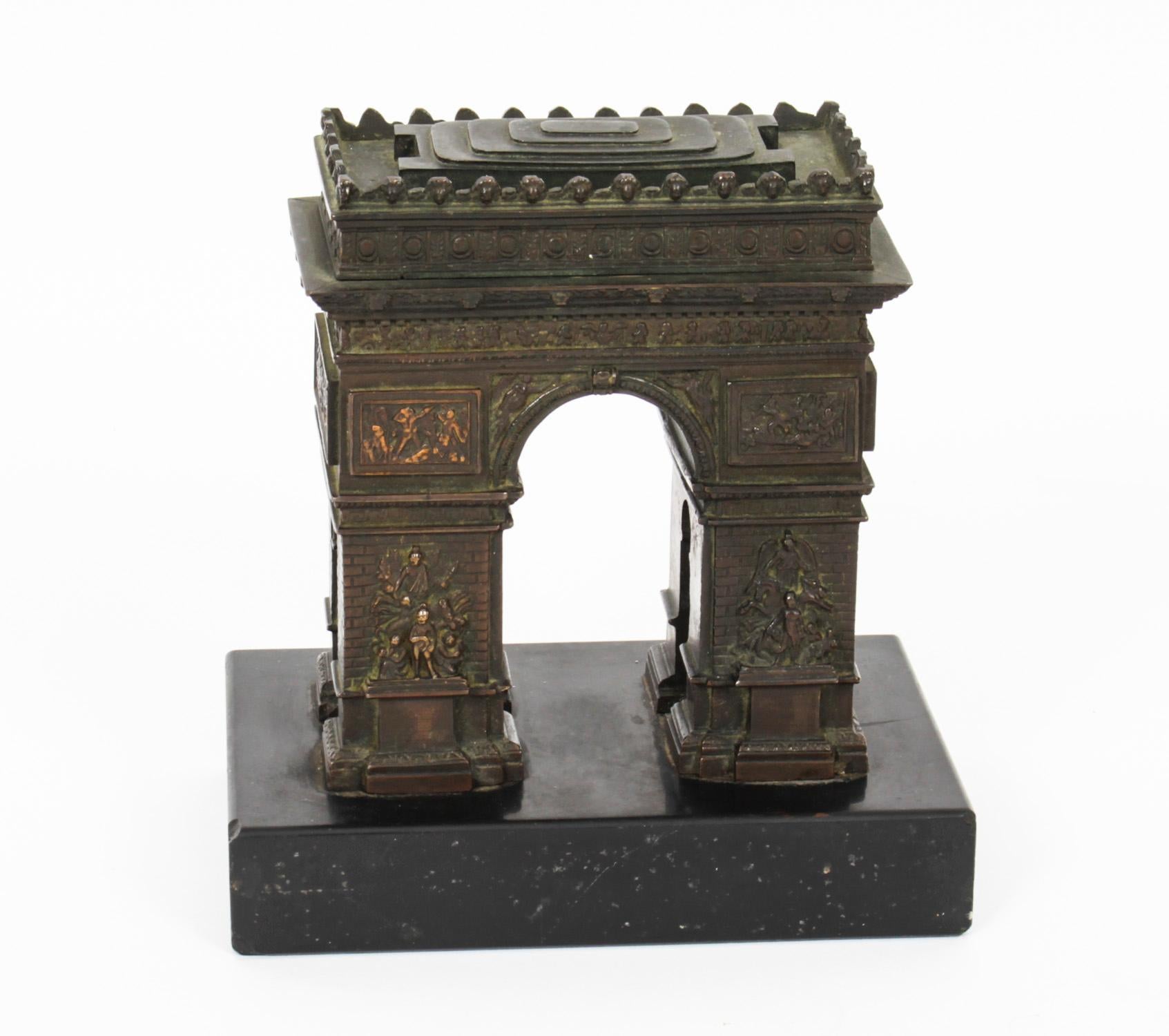 Antique French Bronze Grand Tour Model of the Arc De Triomphe, 19th Century 6