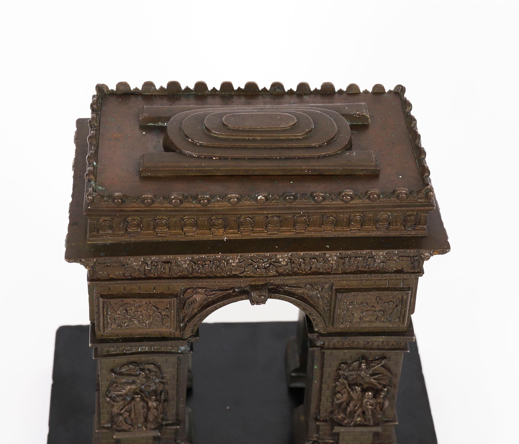 Antique French Bronze Grand Tour Model of The Arc de Triomphe 19th Century For Sale 8