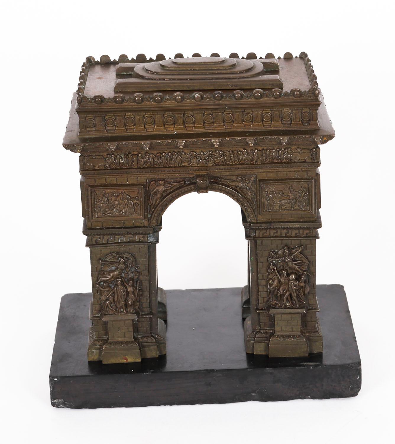 Antique French Bronze Grand Tour Model of The Arc de Triomphe 19th Century For Sale 9