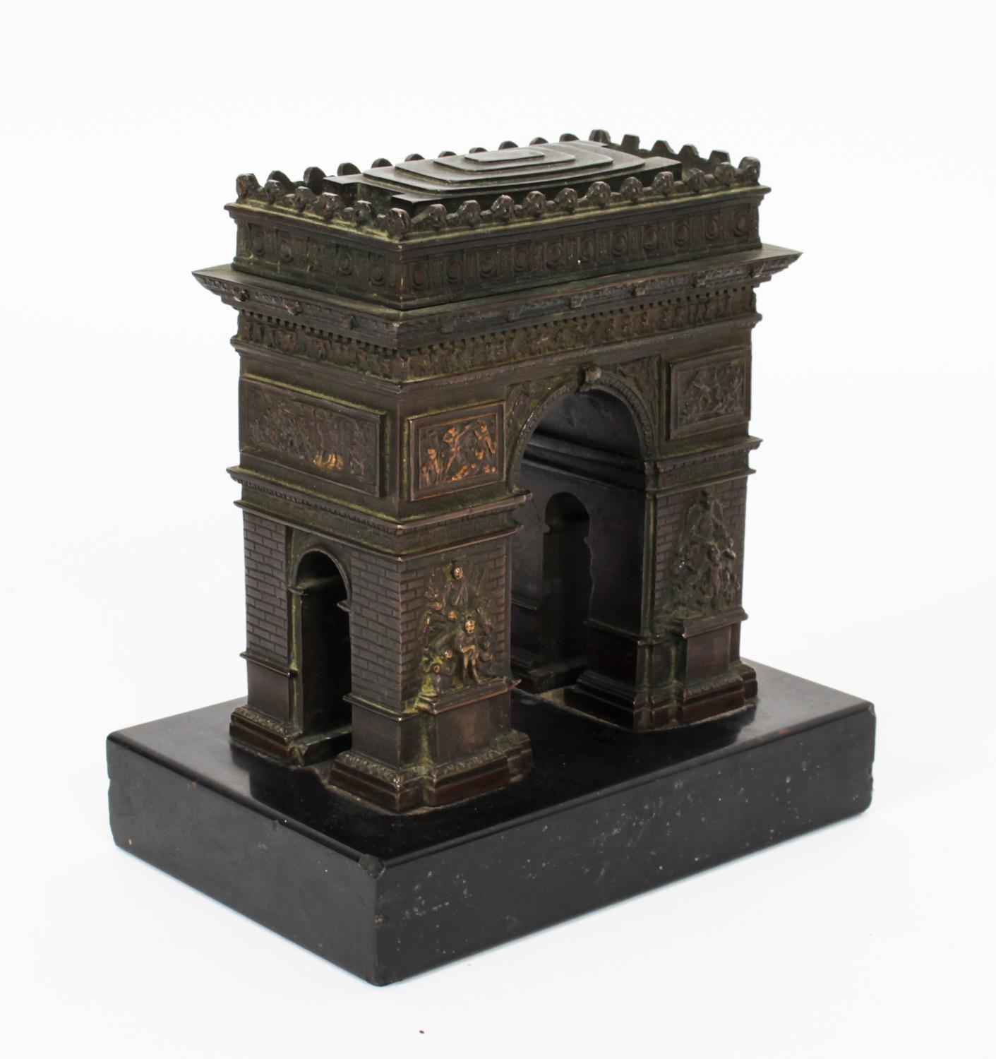 Antique French Bronze Grand Tour Model of the Arc De Triomphe, 19th Century 9