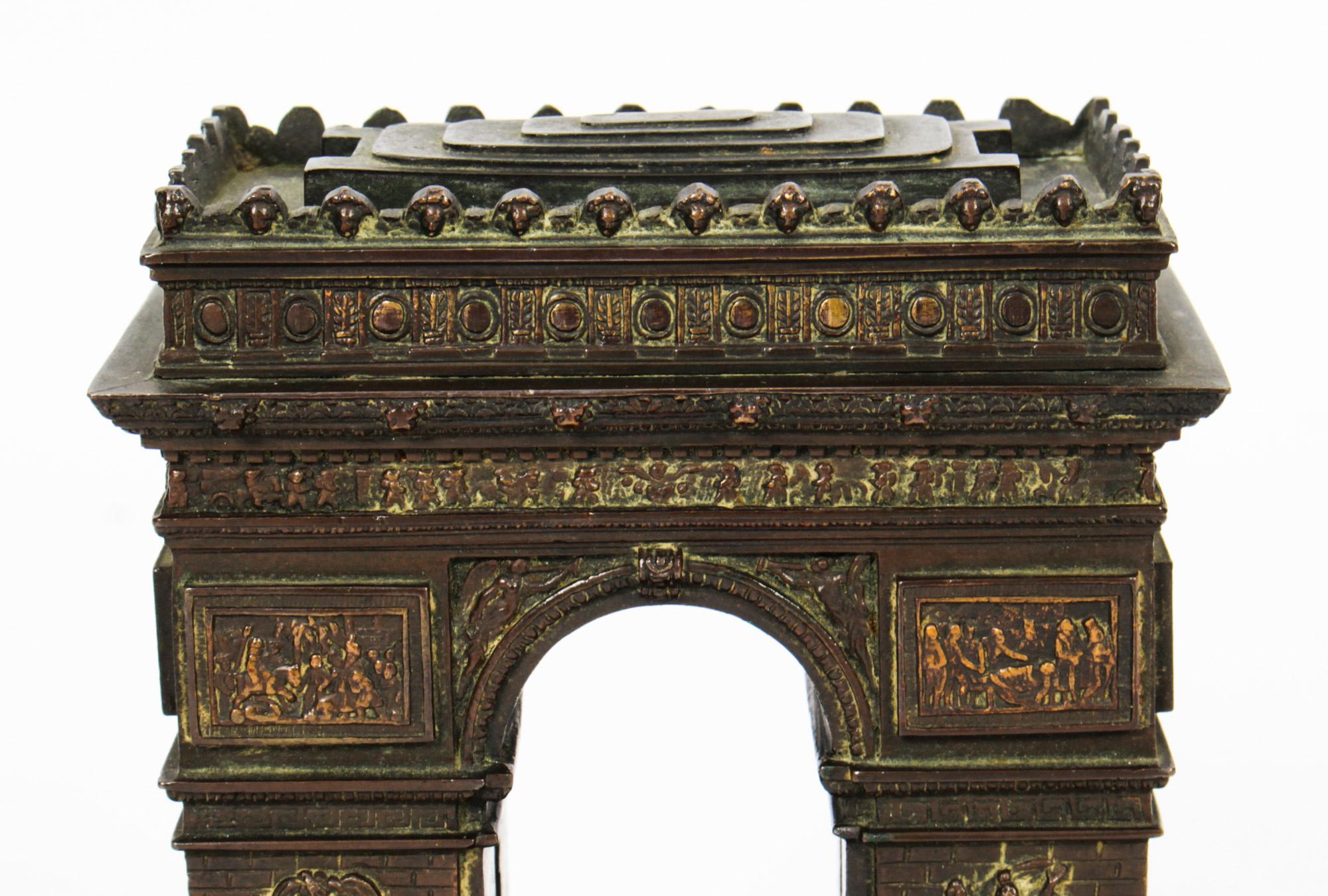 Antique French Bronze Grand Tour Model of the Arc De Triomphe, 19th Century In Good Condition In London, GB
