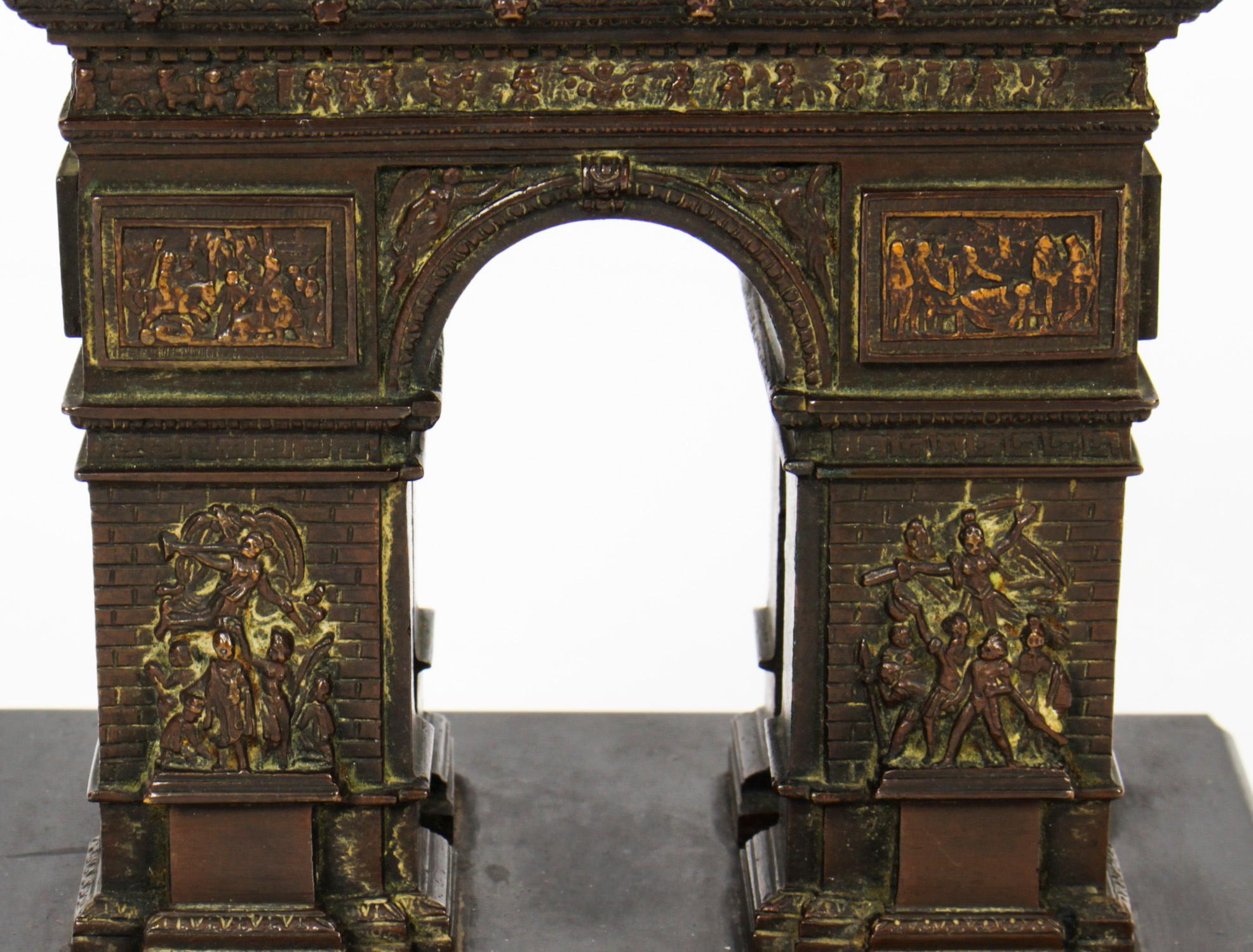 Mid-19th Century Antique French Bronze Grand Tour Model of the Arc De Triomphe, 19th Century