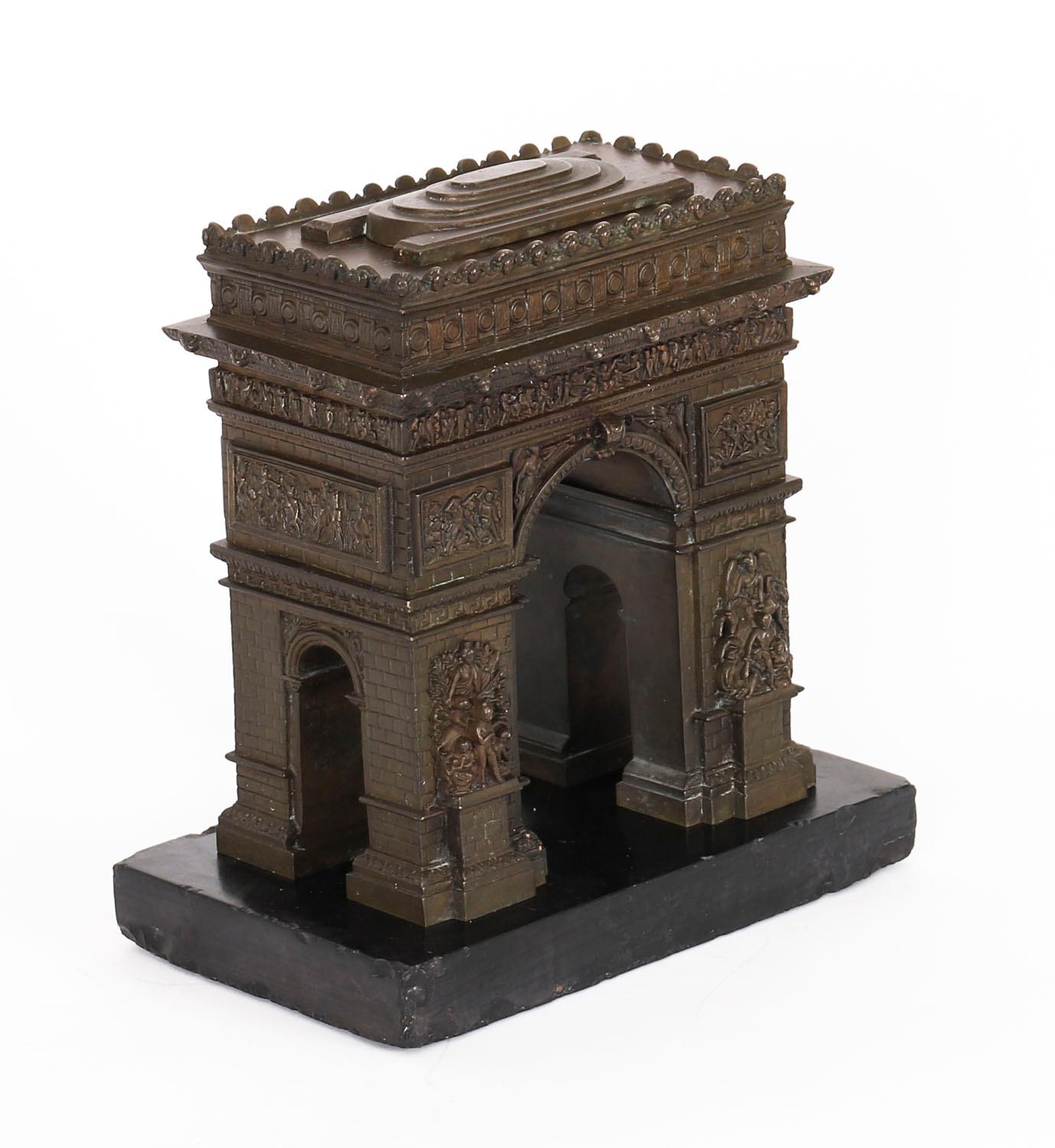 Antique French Bronze Grand Tour Model of The Arc de Triomphe 19th Century For Sale 1