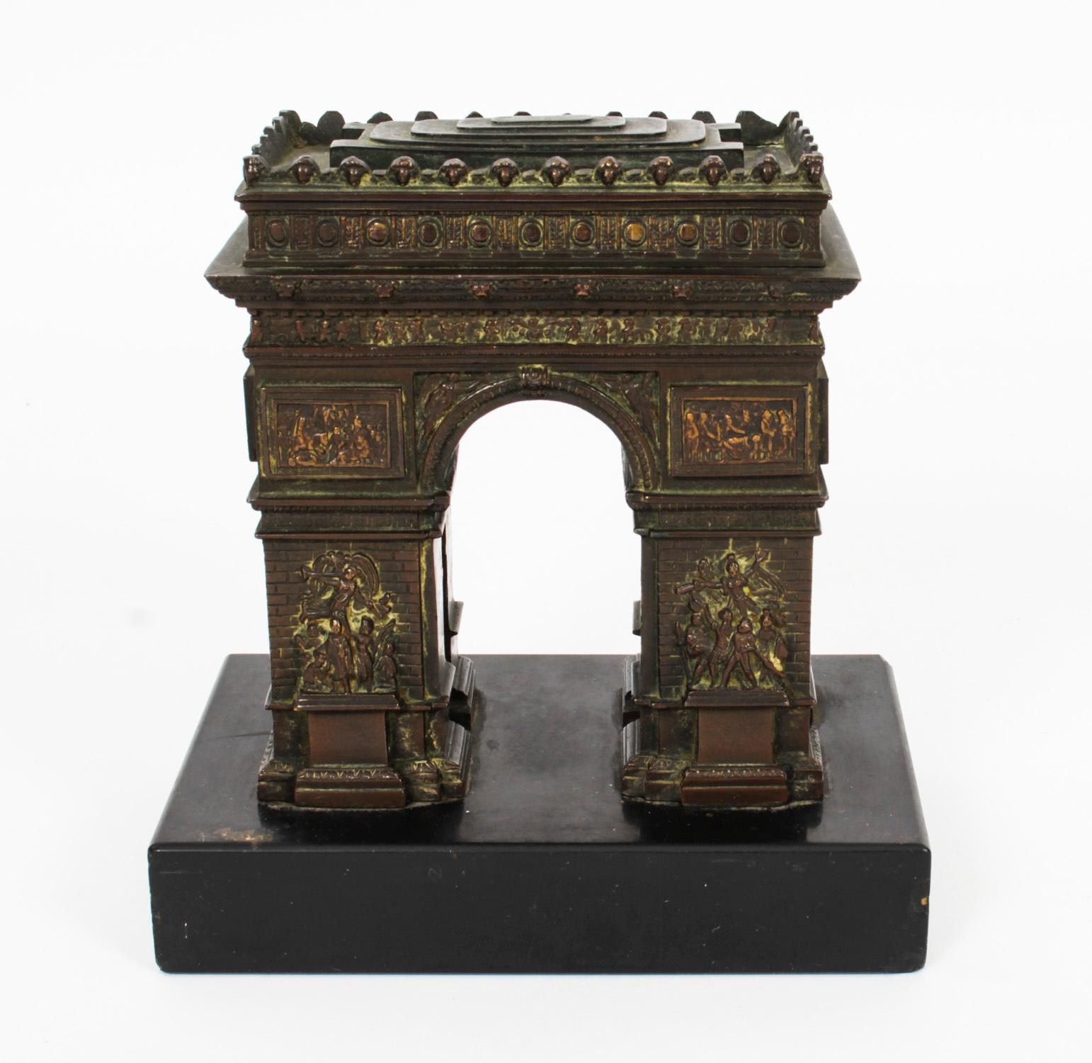 Antique French Bronze Grand Tour Model of the Arc De Triomphe, 19th Century 1