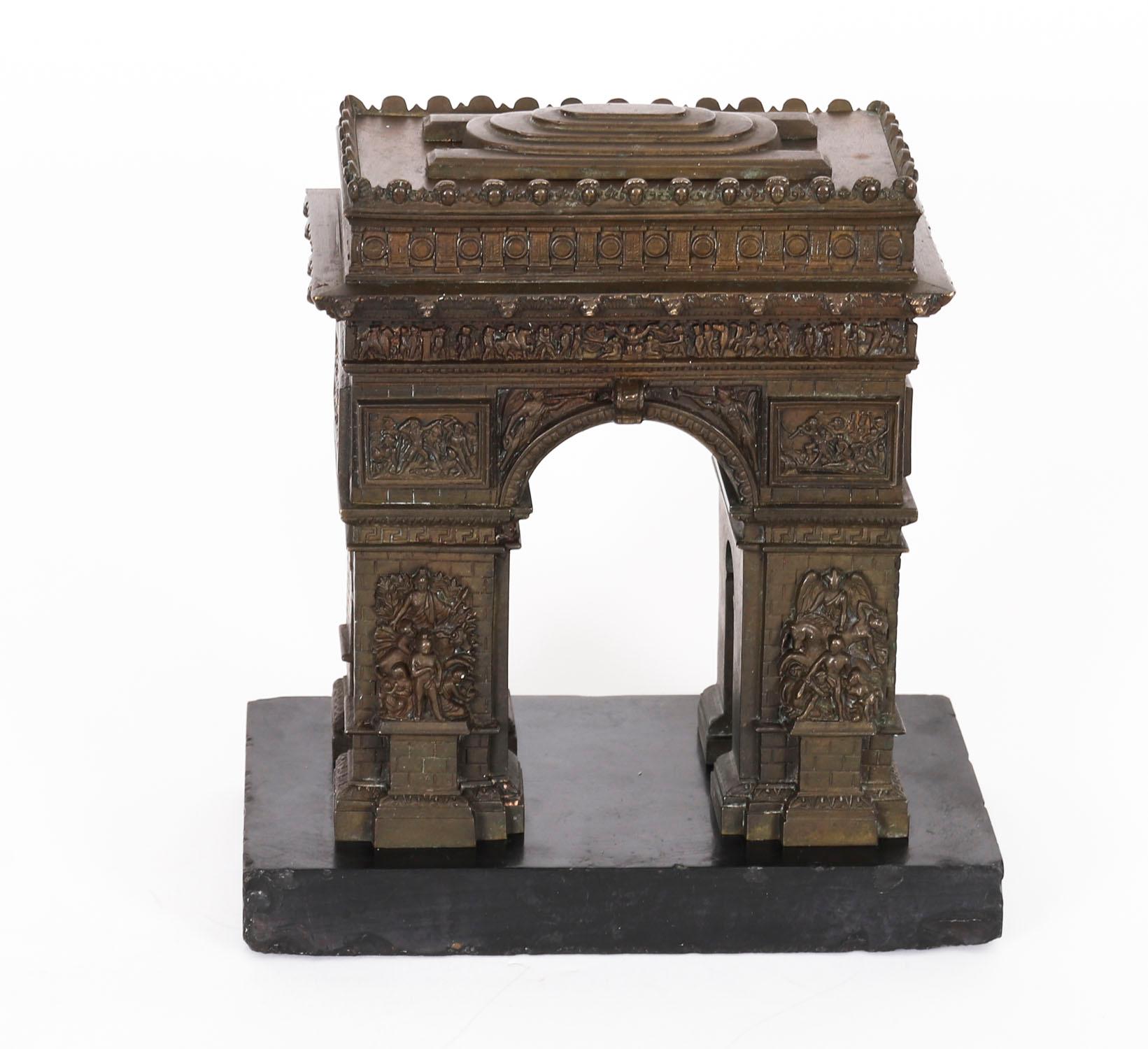 Antique French Bronze Grand Tour Model of The Arc de Triomphe 19th Century For Sale 2