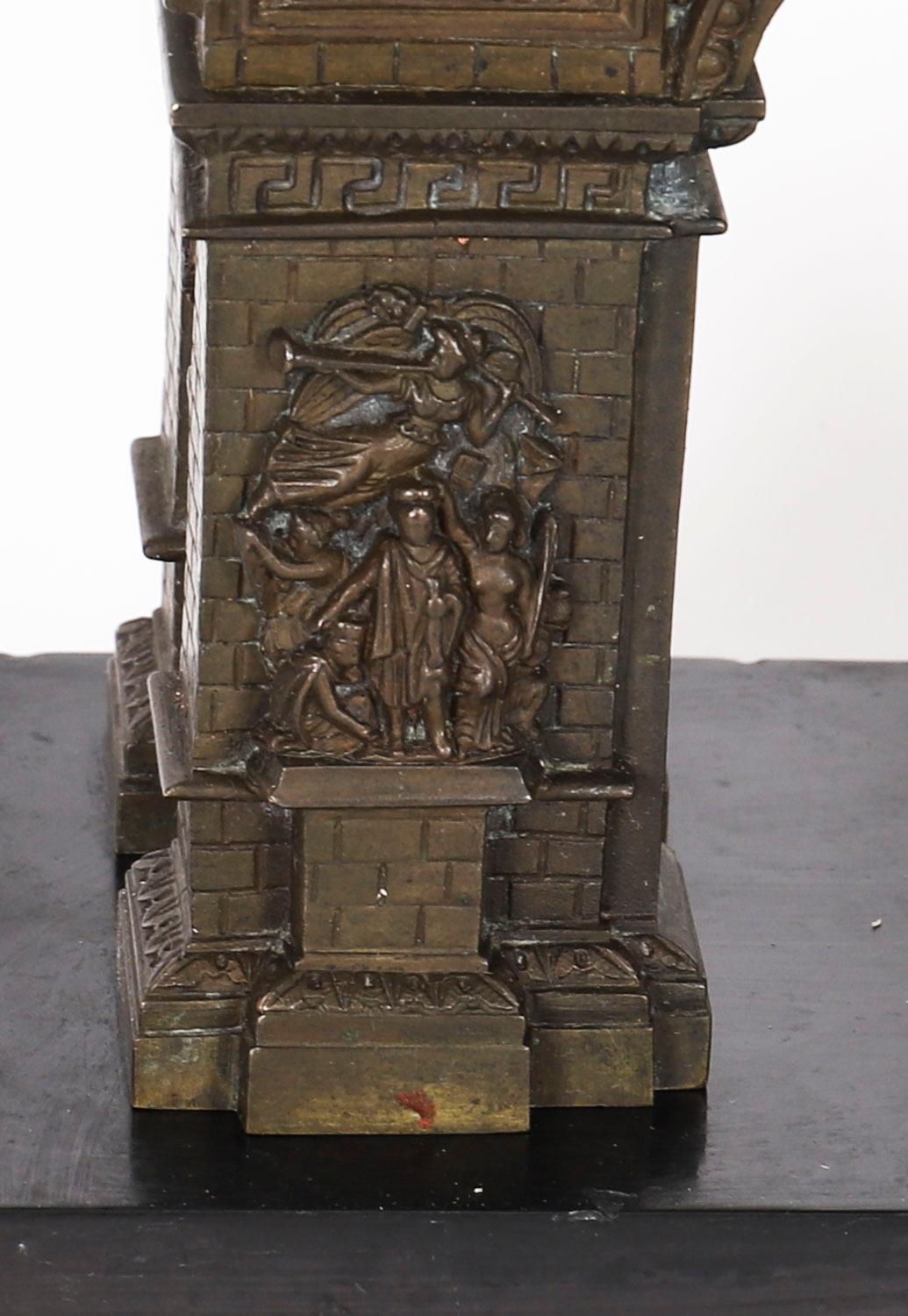 Antique French Bronze Grand Tour Model of The Arc de Triomphe 19th Century For Sale 3