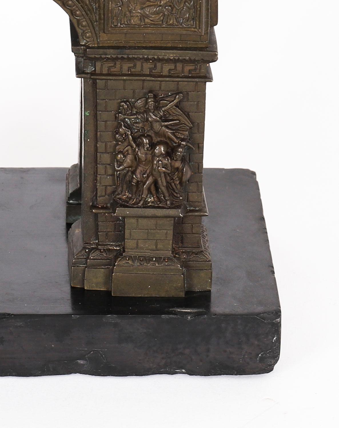 Antique French Bronze Grand Tour Model of The Arc de Triomphe 19th Century For Sale 4