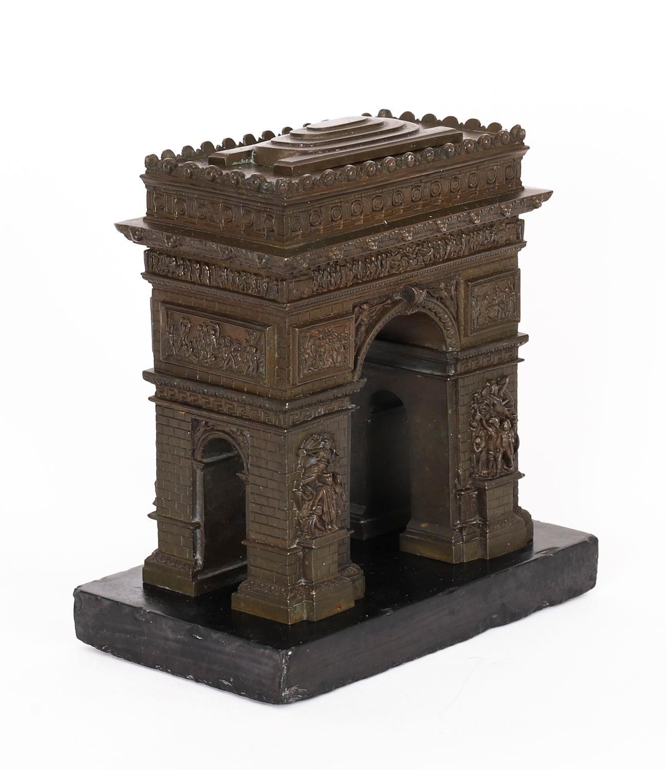 Antique French Bronze Grand Tour Model of The Arc de Triomphe 19th Century For Sale 5