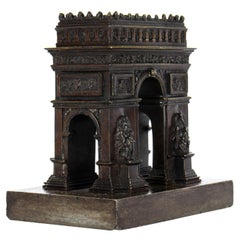 Antique French Bronze Grand Tour Model of The Arc de Triomphe, 19th Century