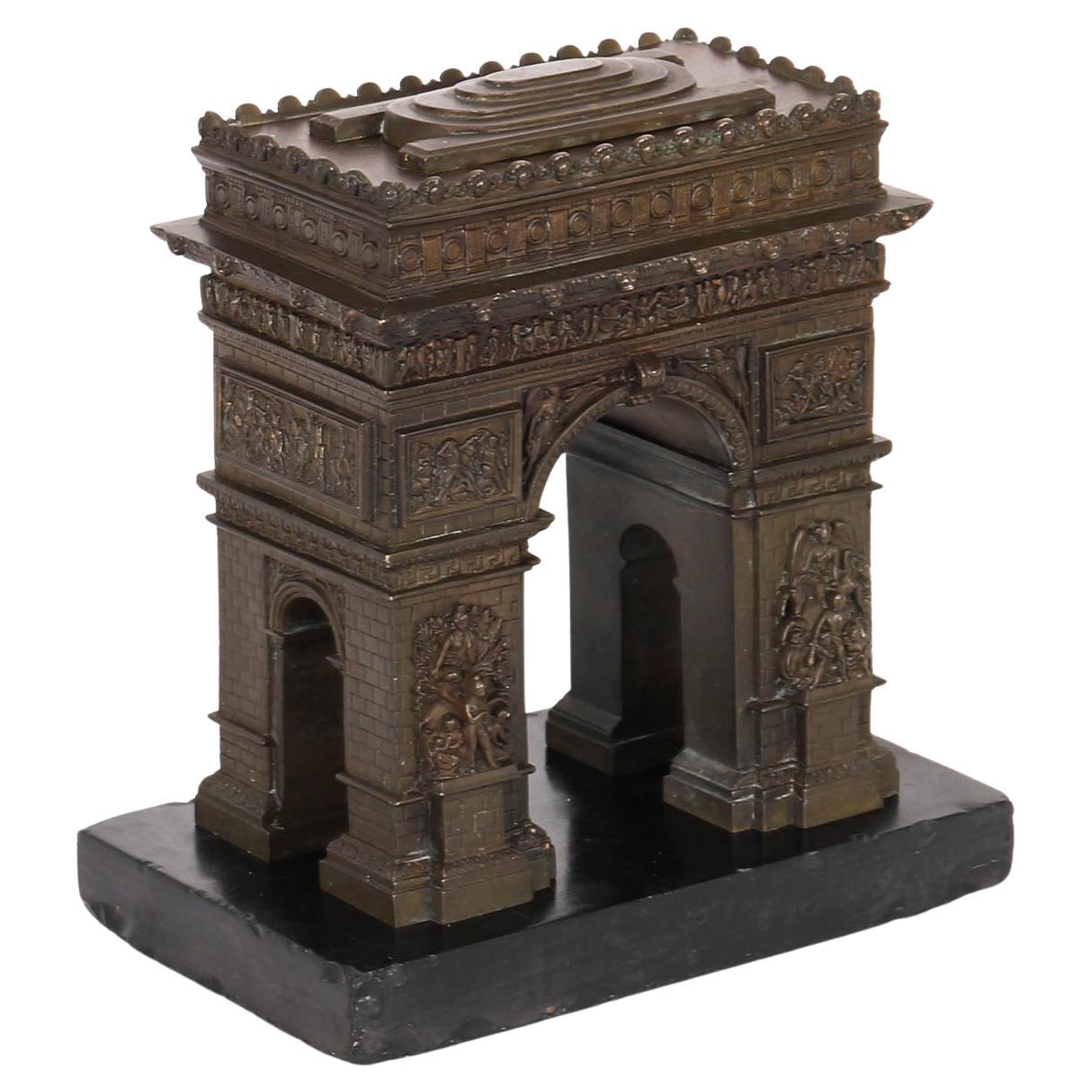 Antique French Bronze Grand Tour Model of The Arc de Triomphe 19th Century For Sale