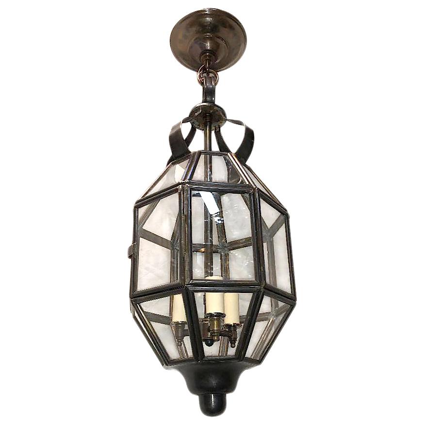 Antique French Bronze Lantern For Sale