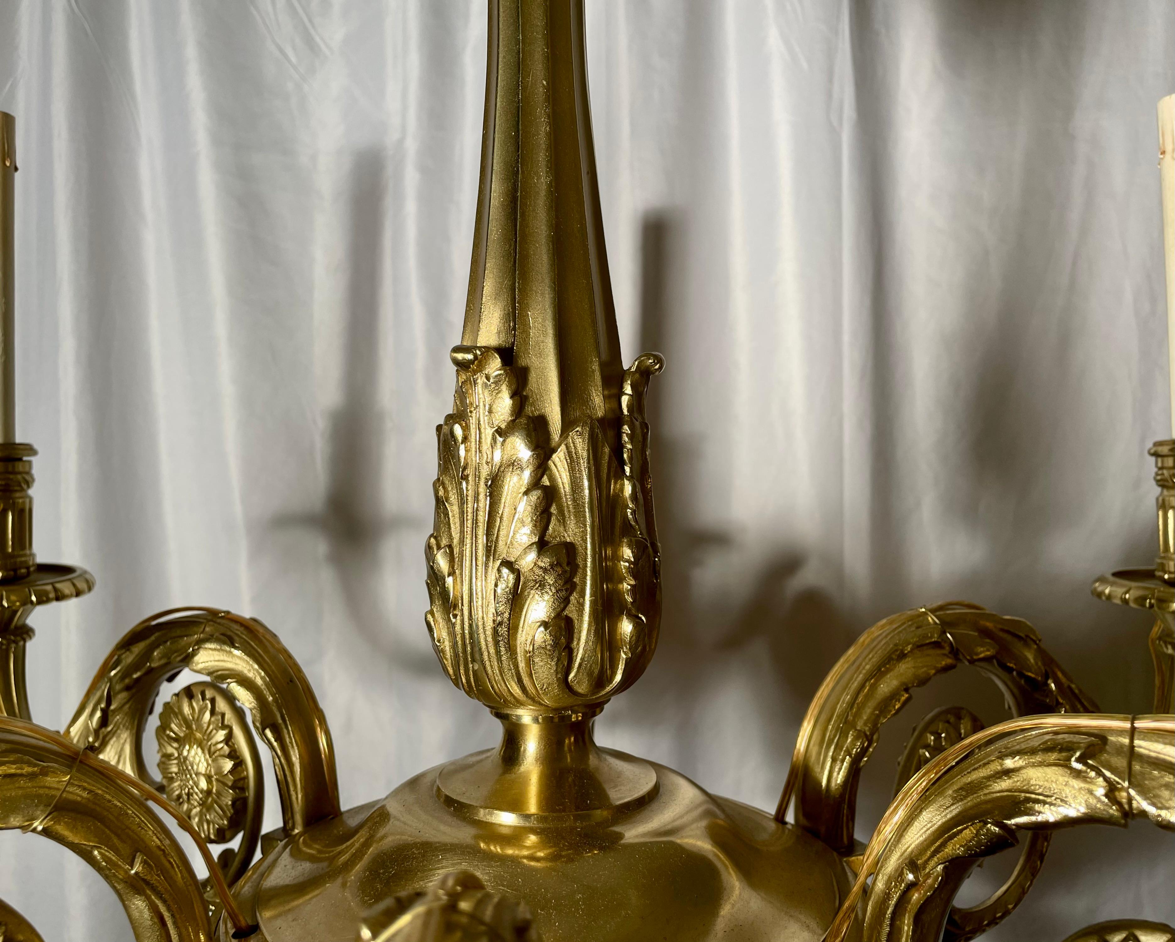Antique French Bronze Louis 14th Chandelier, circa 1880 In Good Condition In New Orleans, LA