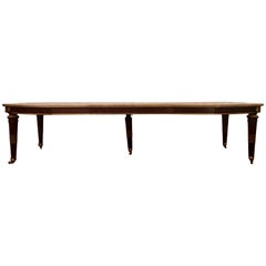 Antique French Bronze Mounted Mahogany Dining Table, circa 1880