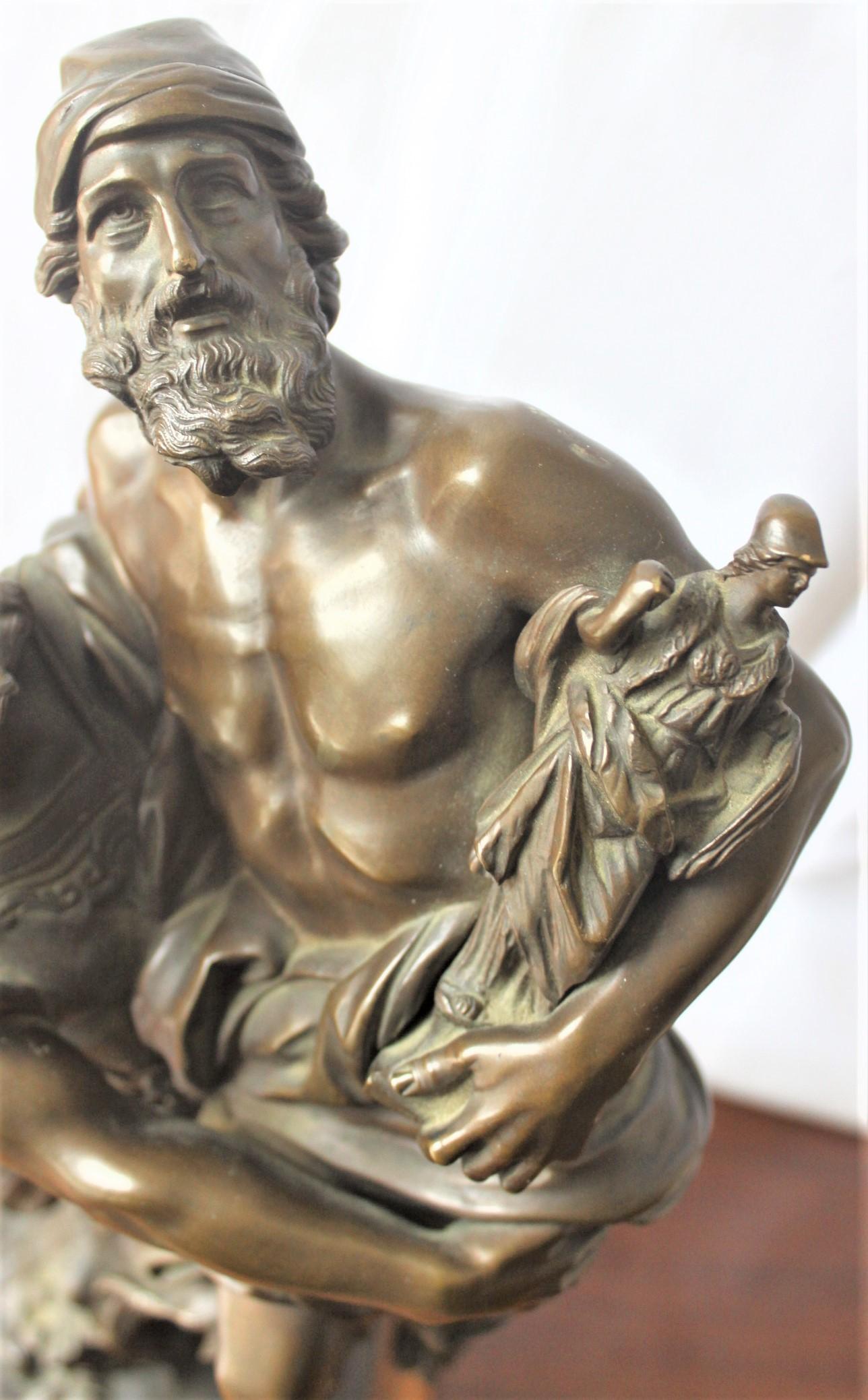 Antike, französische, mythologische Skulptur aus Bronze im neoklassischen Stil der griechischen Wiedergeburt im Angebot 3