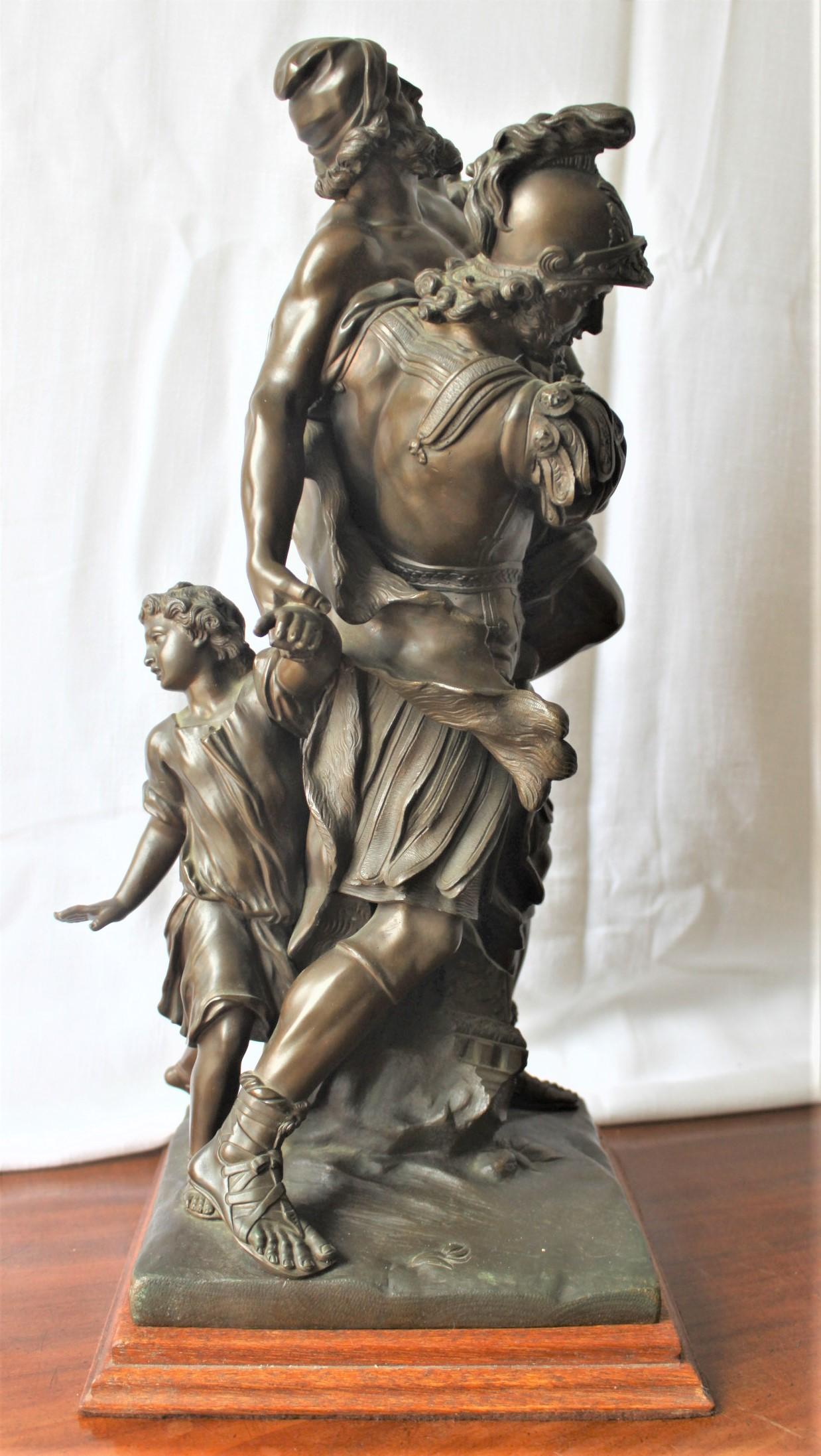 Antike, französische, mythologische Skulptur aus Bronze im neoklassischen Stil der griechischen Wiedergeburt (Neoklassisches Revival) im Angebot