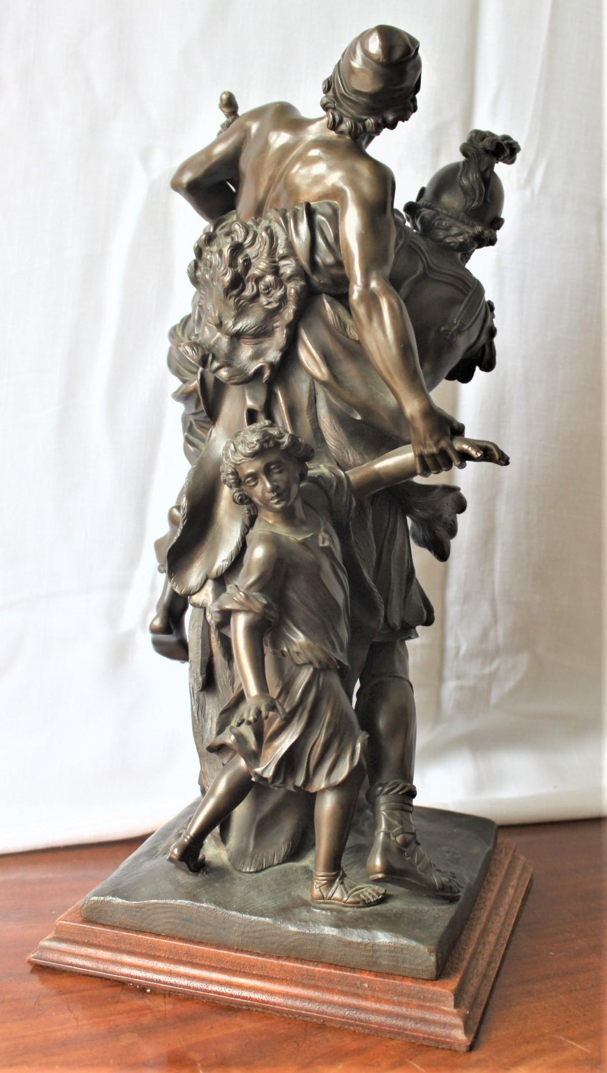 Antique French Bronze Neoclassical Revival Styled Greek Mythological Sculpture In Good Condition For Sale In Hamilton, Ontario