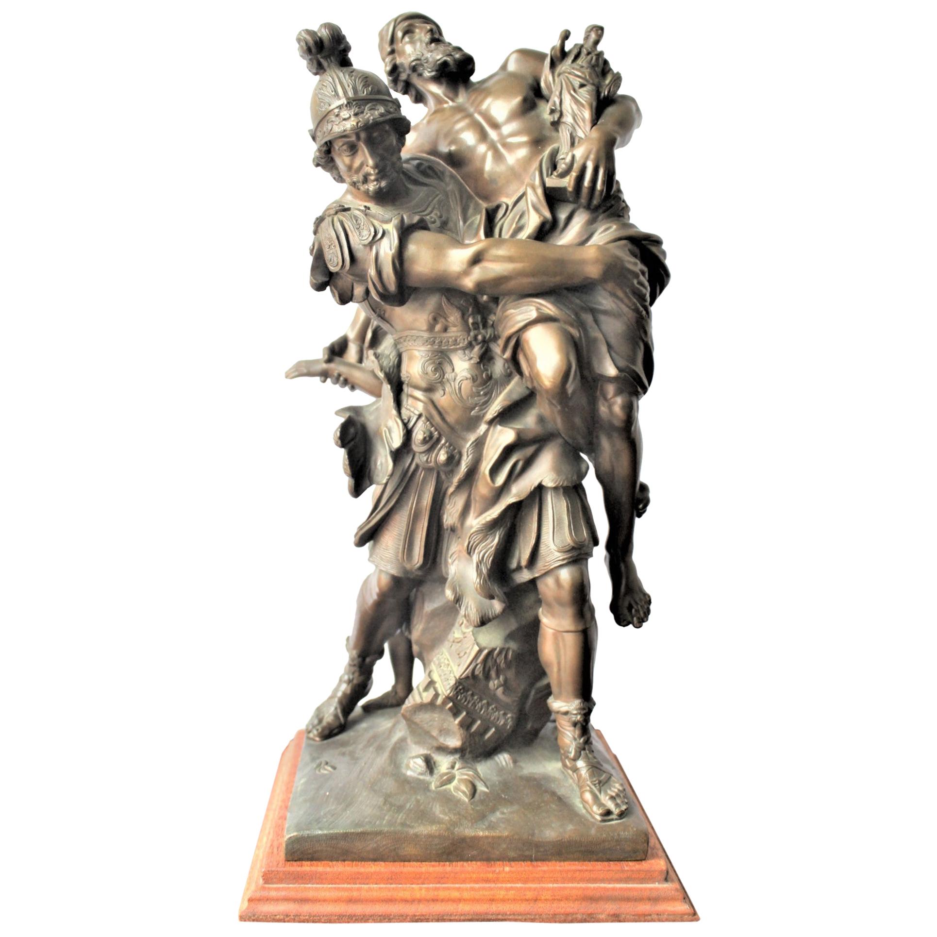 Ancienne sculpture française en bronze de style néoclassique de style néoclassique représentant une mythologie grecque
