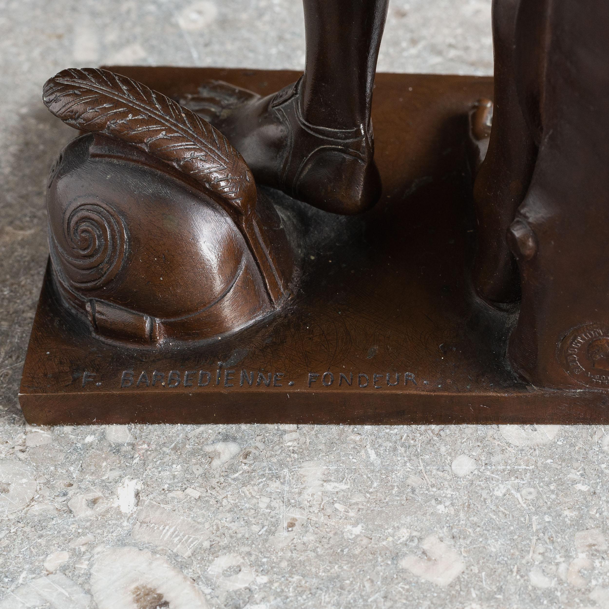 Antique French Bronze of  The Wounded Amazon by the Barbedienne Foundry In Good Condition For Sale In London, GB