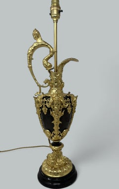 Antique French Bronze Ormolu Ewer Vase Electric Lamp Maner Claude Michel Clodion