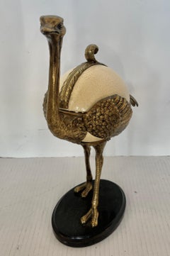 Antike französische Bronze und Strauß  Eierkarton