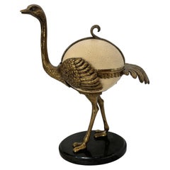 Antique French Bronze & Ostrich  Egg Box