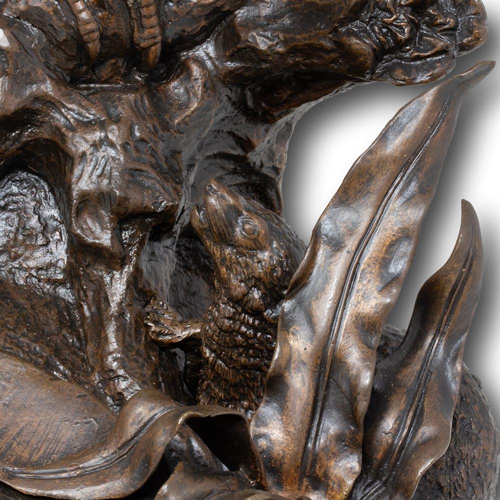 Antiguo Faisán y Comadreja de Bronce Francés de Jules Moigniez en venta 5