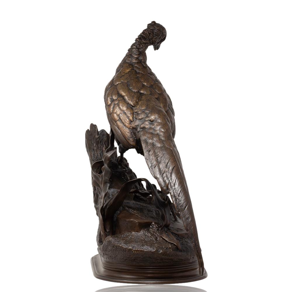 Antiguo Faisán y Comadreja de Bronce Francés de Jules Moigniez en venta 2