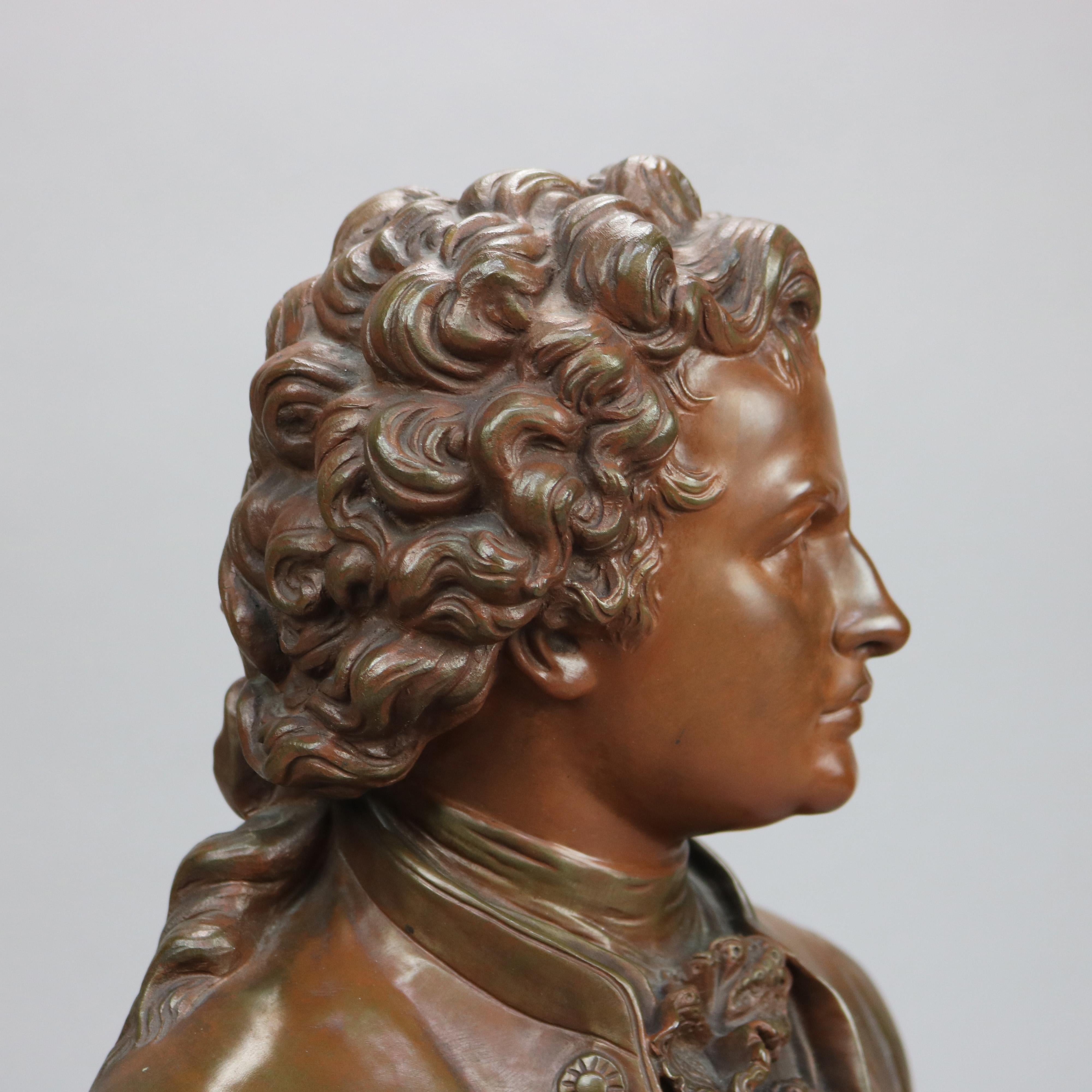 Antique French Bronze Portrait Sculpture of Johann Wolfgang von Goethe, c1890 2