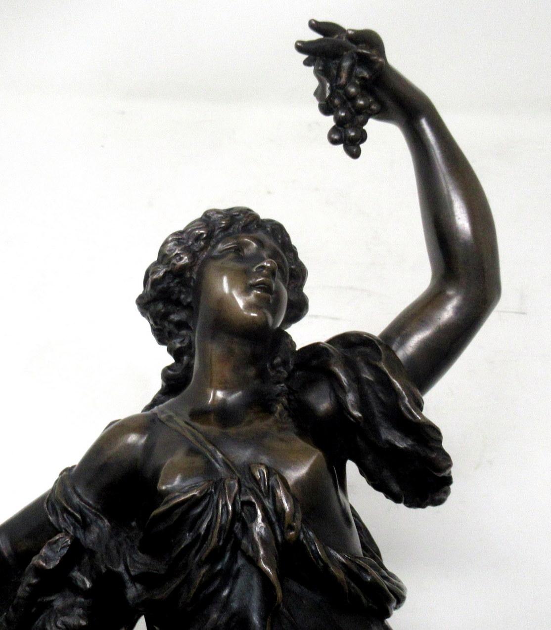 Antique French Bronze Sculpture Allegory of the Vine Claude Clodion Barbedienne 4