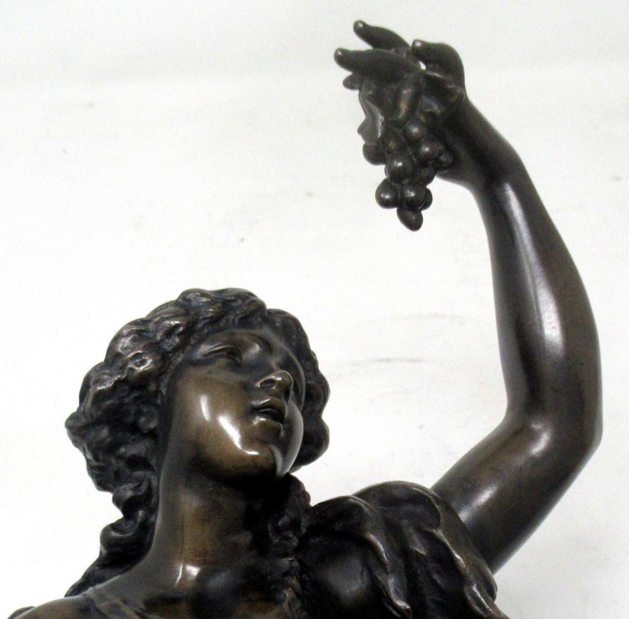 Antique French Bronze Sculpture Allegory of the Vine Claude Clodion Barbedienne 7