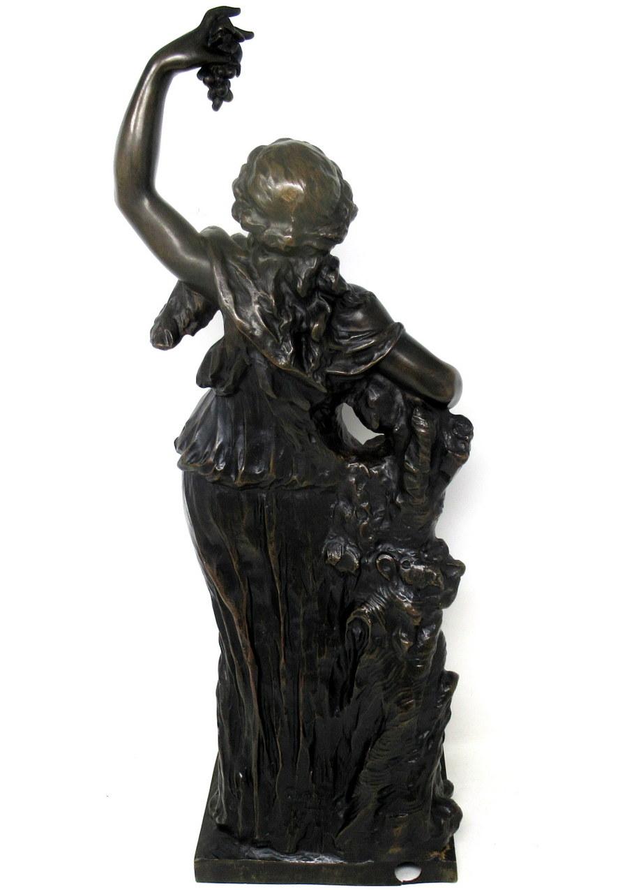Grand Tour Antique French Bronze Sculpture Allegory of the Vine Claude Clodion Barbedienne
