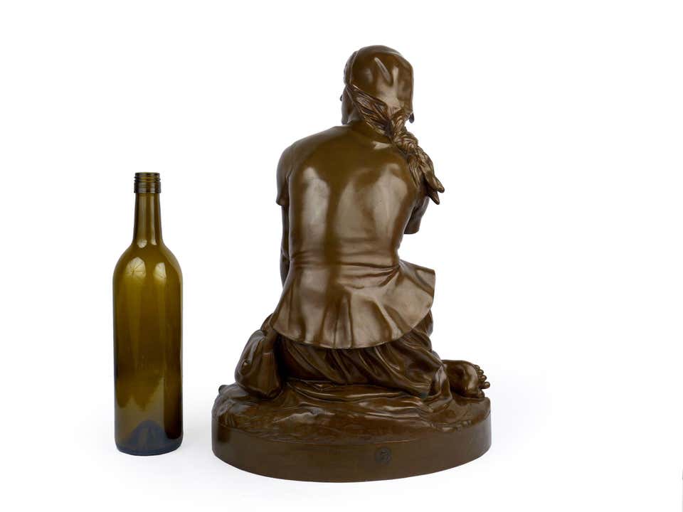 Antique French Bronze Sculpture “Joan of Arc” after Henri Chapu by Bar For Sale 1