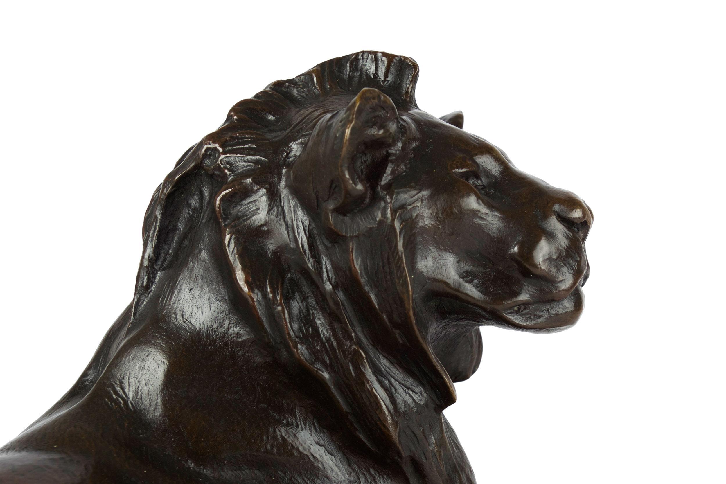 Sculpture française ancienne en bronze « Lion Cub of Atlas » de Victor Peter & Susse Frères en vente 4