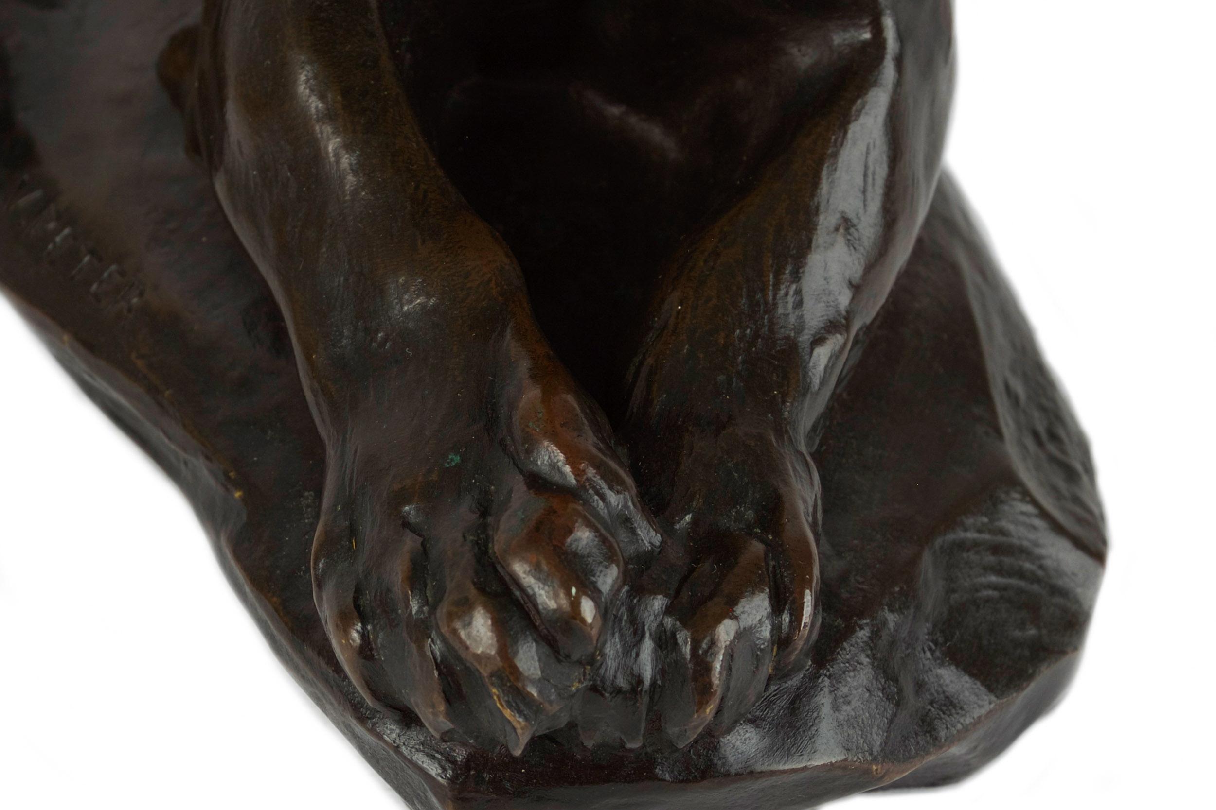 Sculpture française ancienne en bronze « Lion Cub of Atlas » de Victor Peter & Susse Frères en vente 8