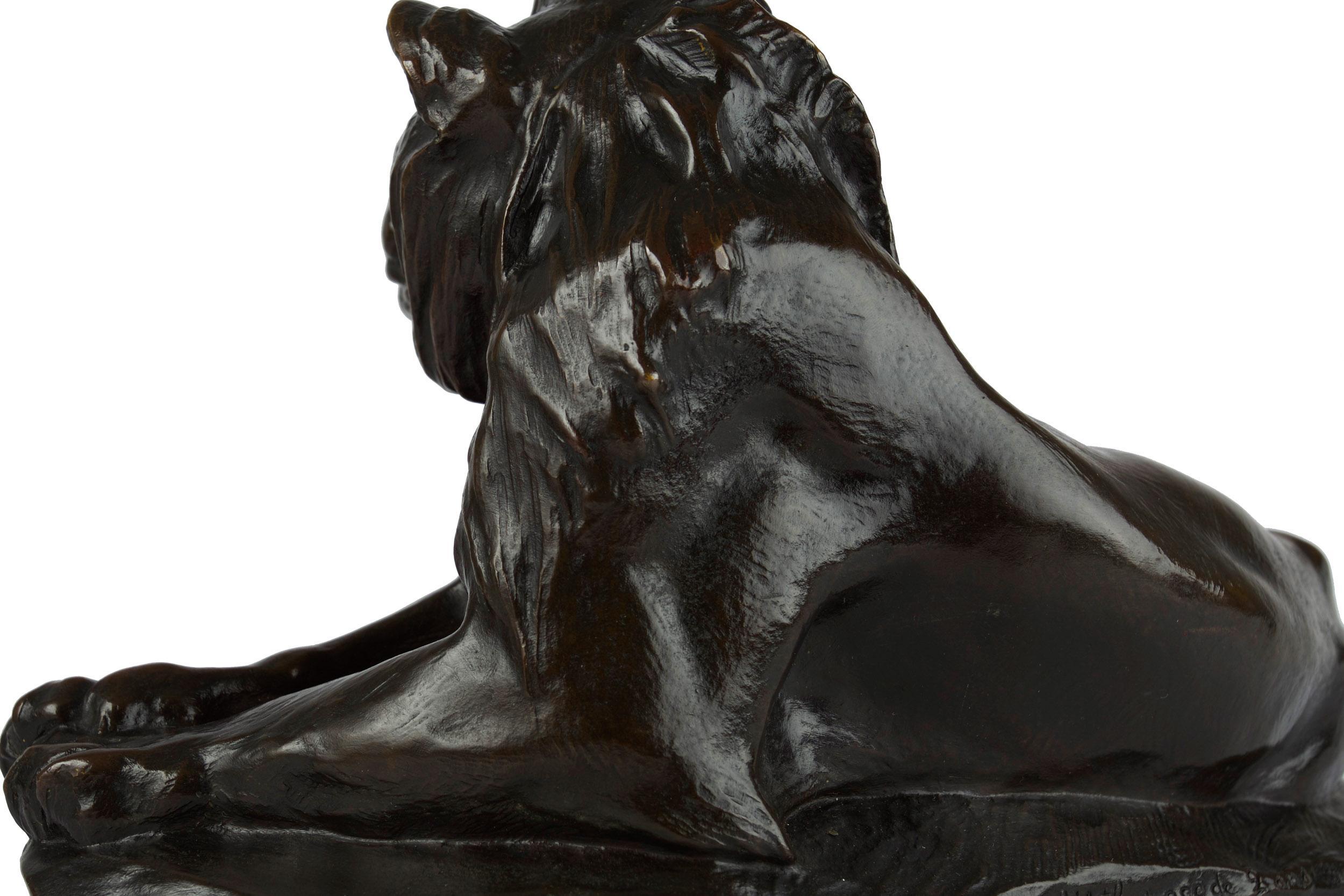 Sculpture française ancienne en bronze « Lion Cub of Atlas » de Victor Peter & Susse Frères en vente 10