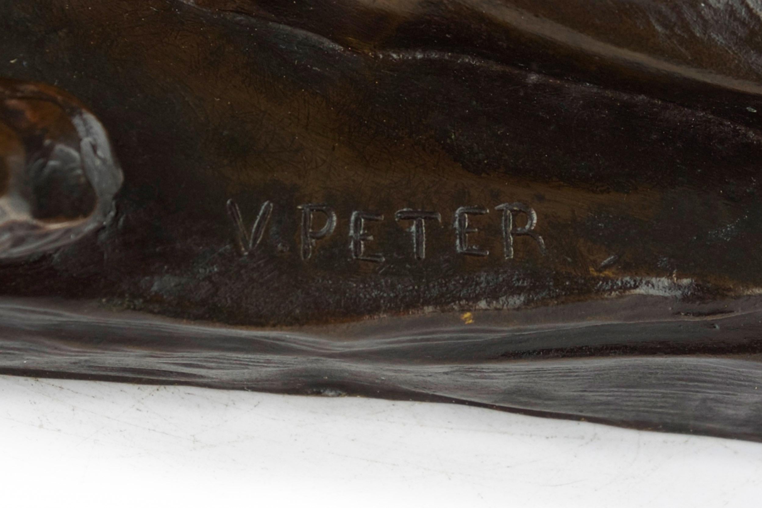 Antique French Escultura de Bronce 