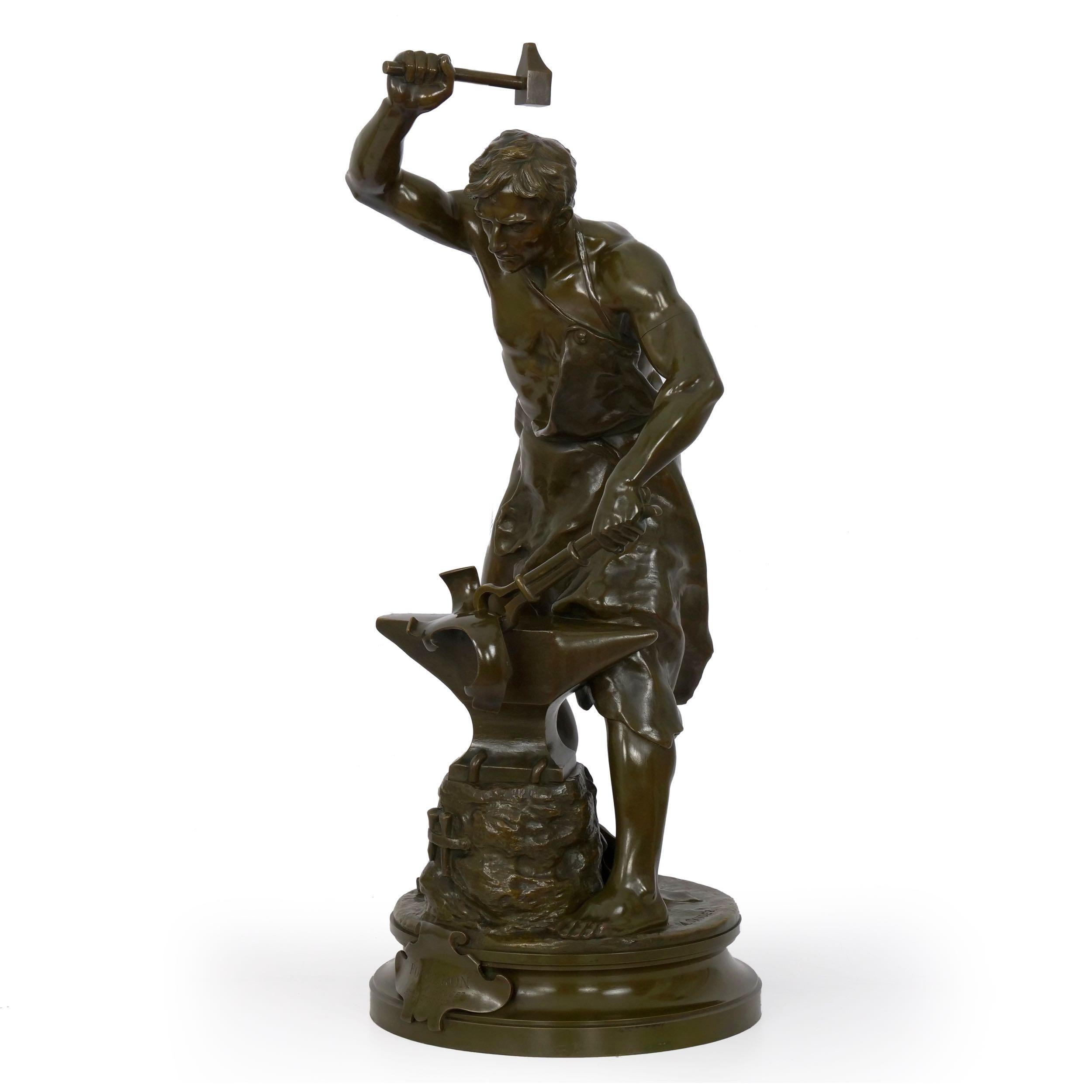 bronze blacksmith statue