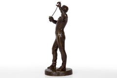 Antique French Bronze Sculpture of a Fencer by Benoit Rougelet