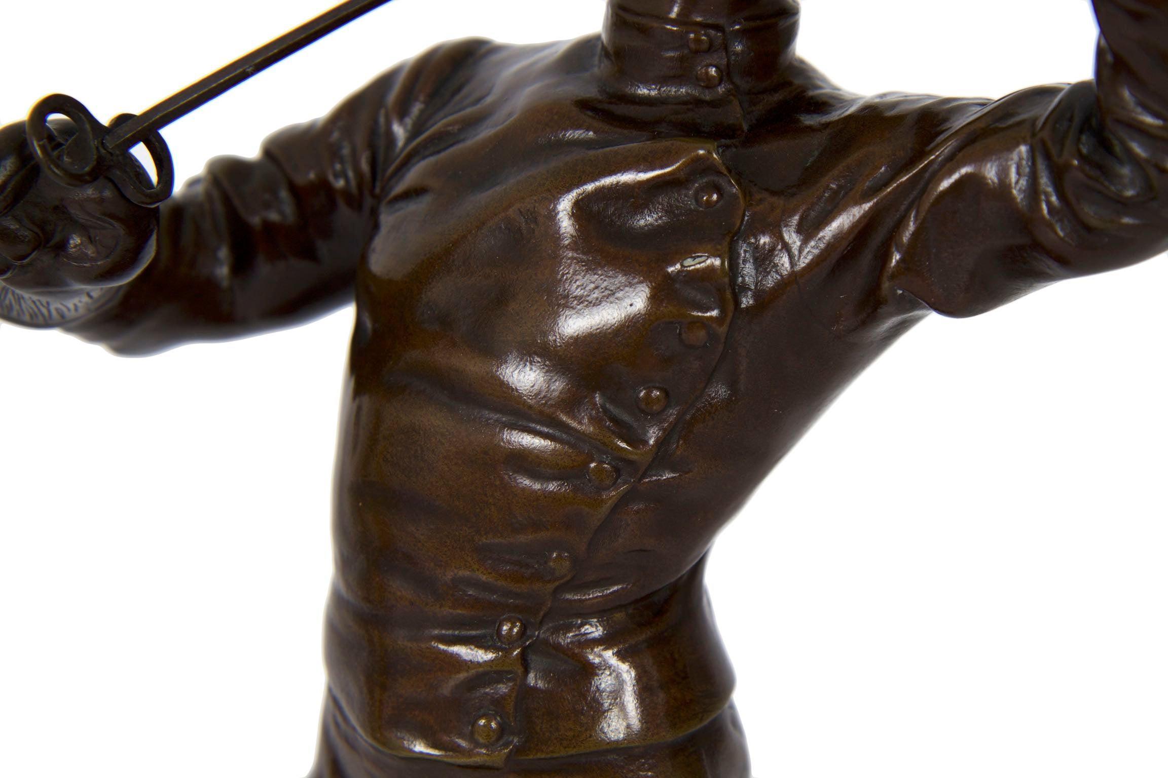 Antique French Bronze Sculpture of a Fencer by Benoit Rougelet 2