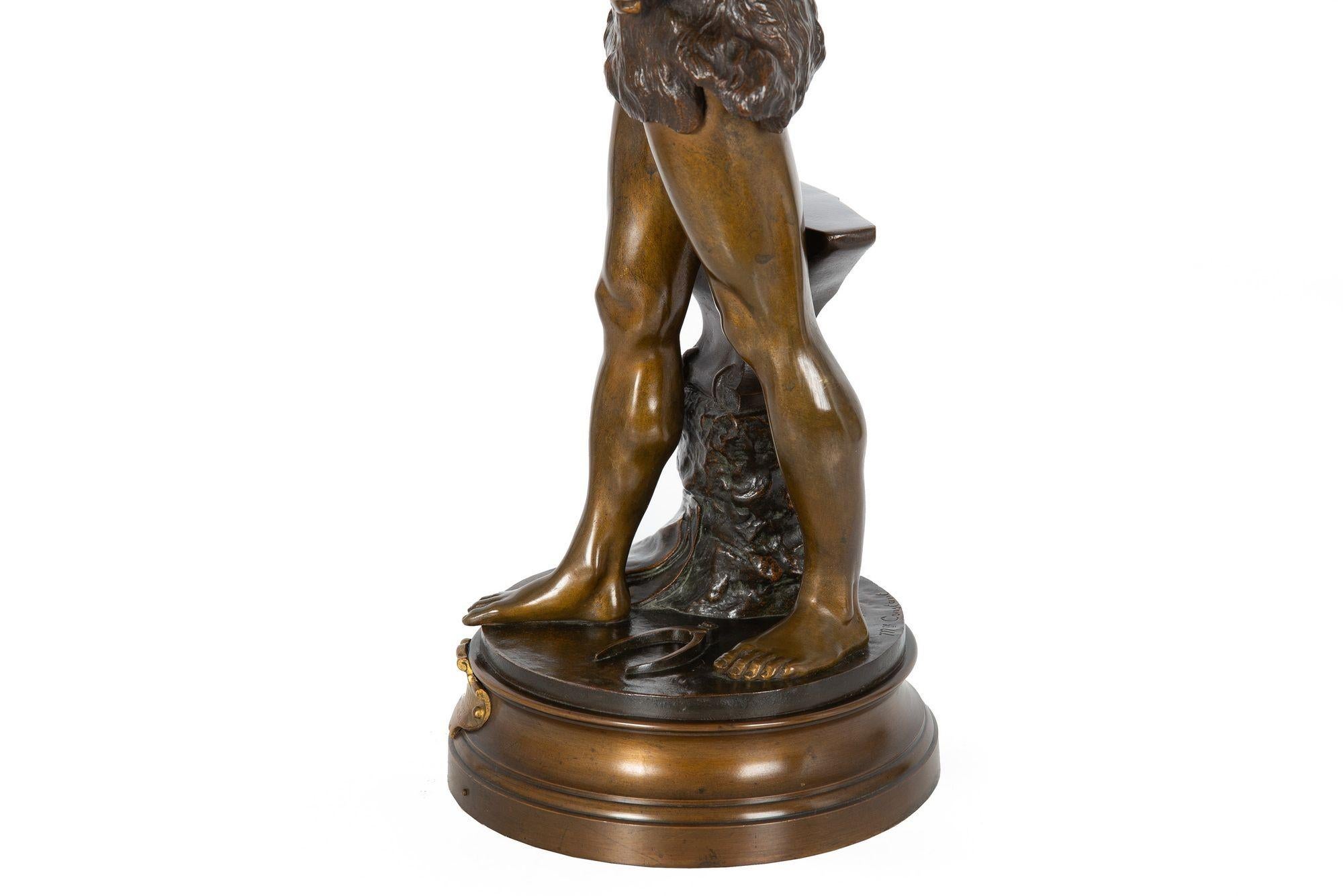 Antique French Bronze Sculpture of “Le Trevail” by Maurice Constant 8