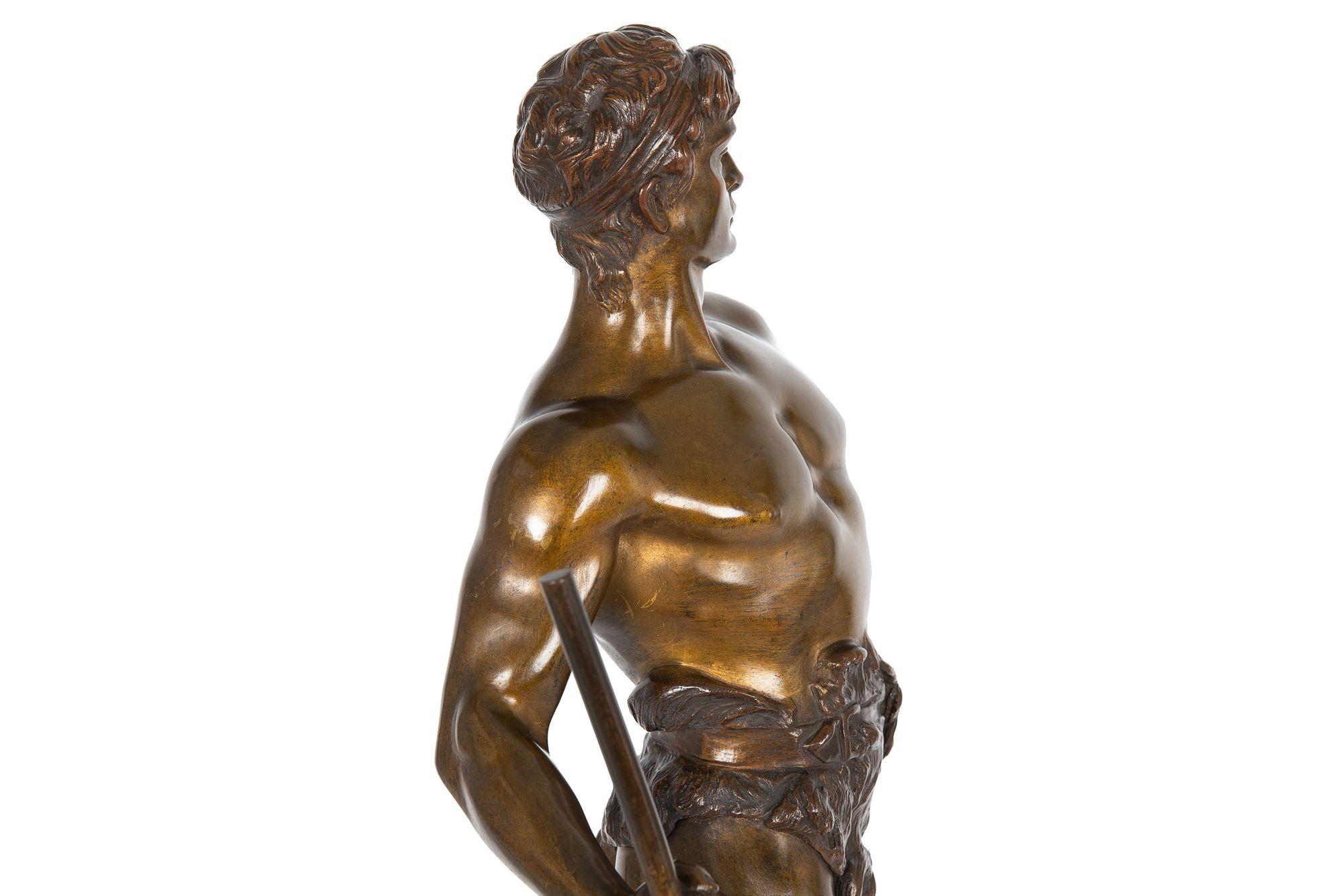 Antique French Bronze Sculpture of “Le Trevail” by Maurice Constant 2