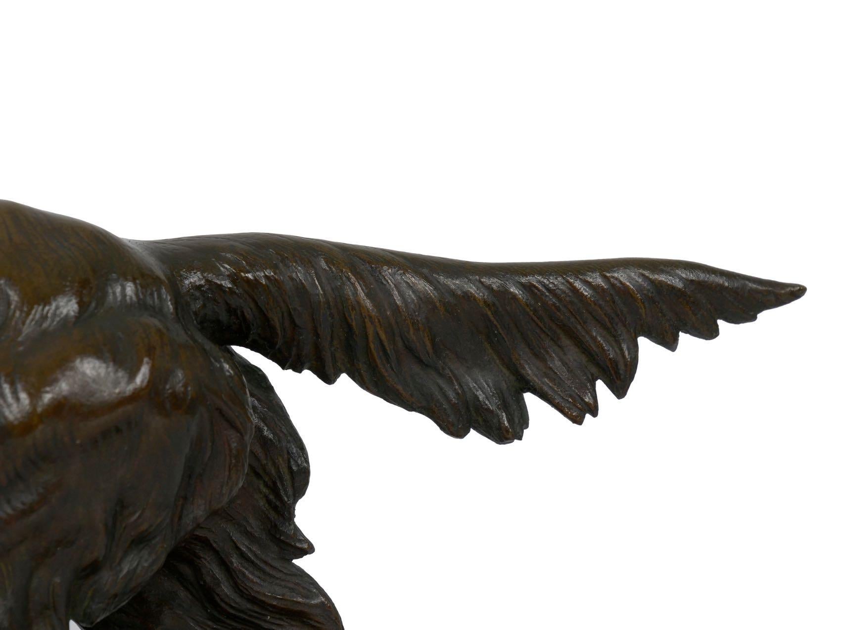 Sculpture française ancienne en bronze d'un chien Setter Retriever par Jules Moigniez 8