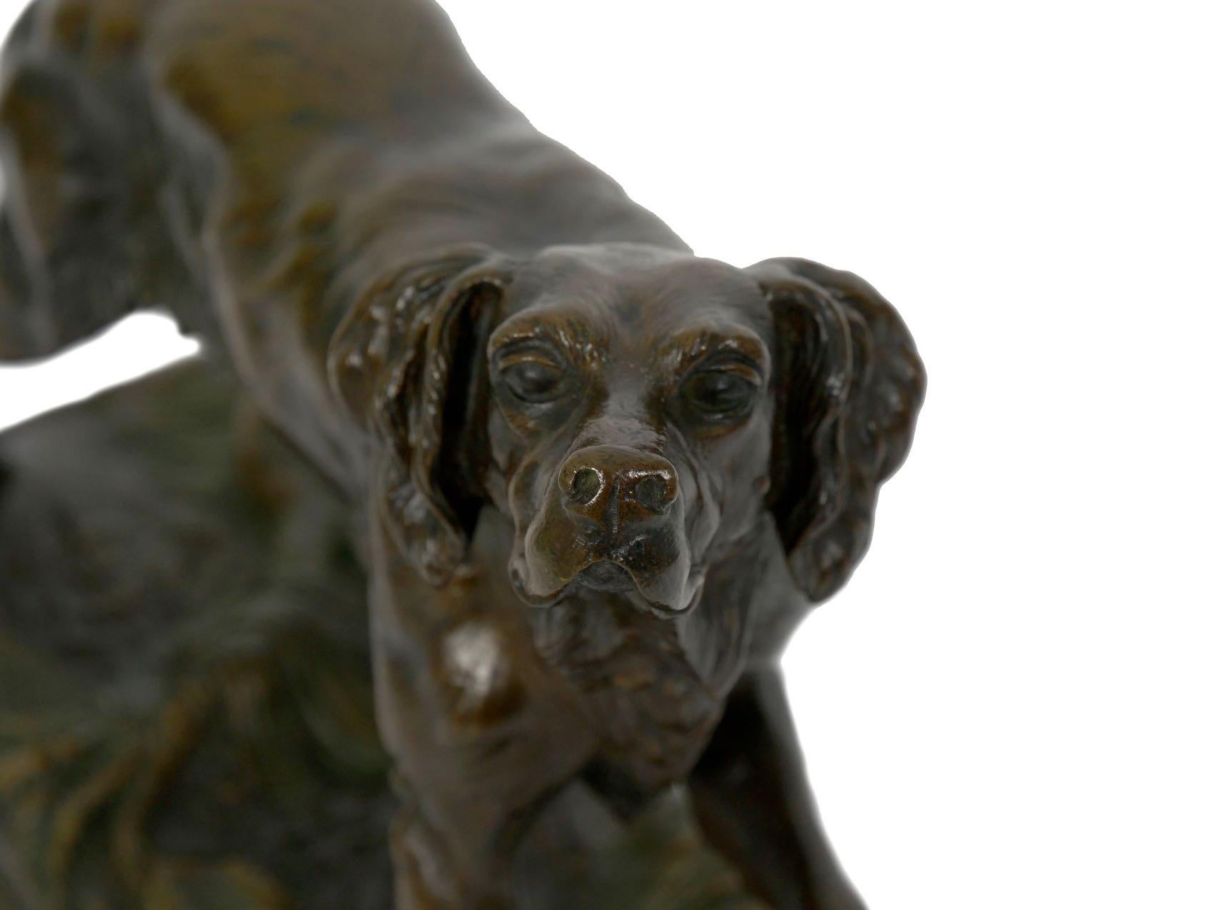 Antique French Bronze Sculpture of Setter Retriever Dog by Jules Moigniez 15