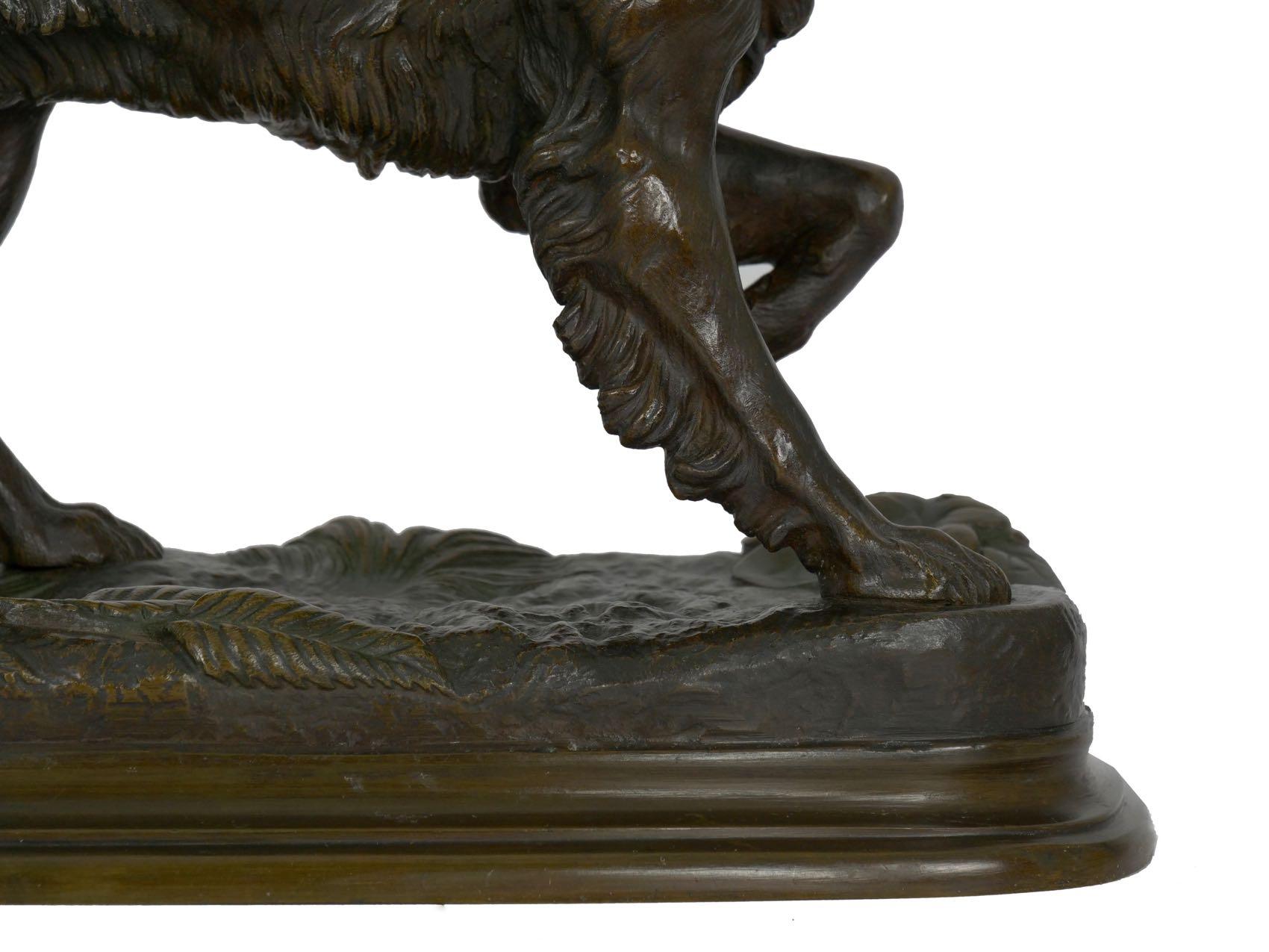 Antique French Bronze Sculpture of Setter Retriever Dog by Jules Moigniez In Good Condition In Shippensburg, PA