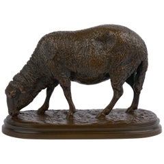 Sculpture française ancienne en bronze représentant un mouton par Rosa Bonheur:: 19ème siècle