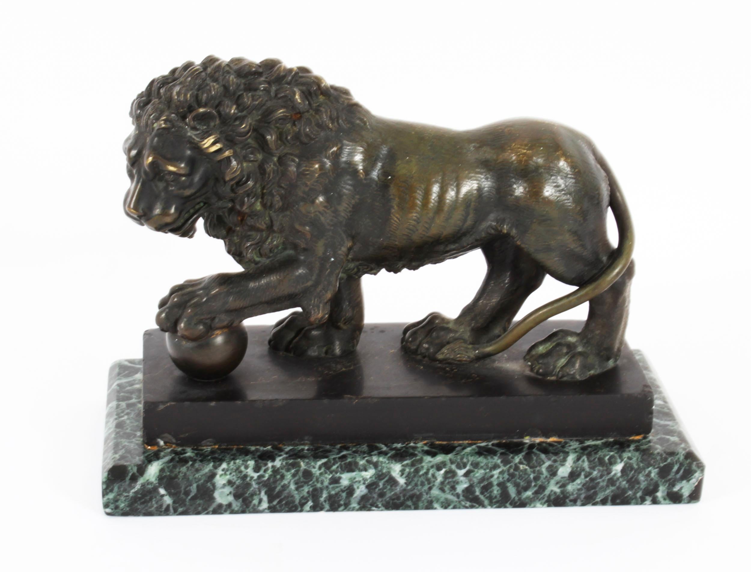 Antique French Bronze Sculpture of the Medici Lion, 19th Century In Good Condition In London, GB