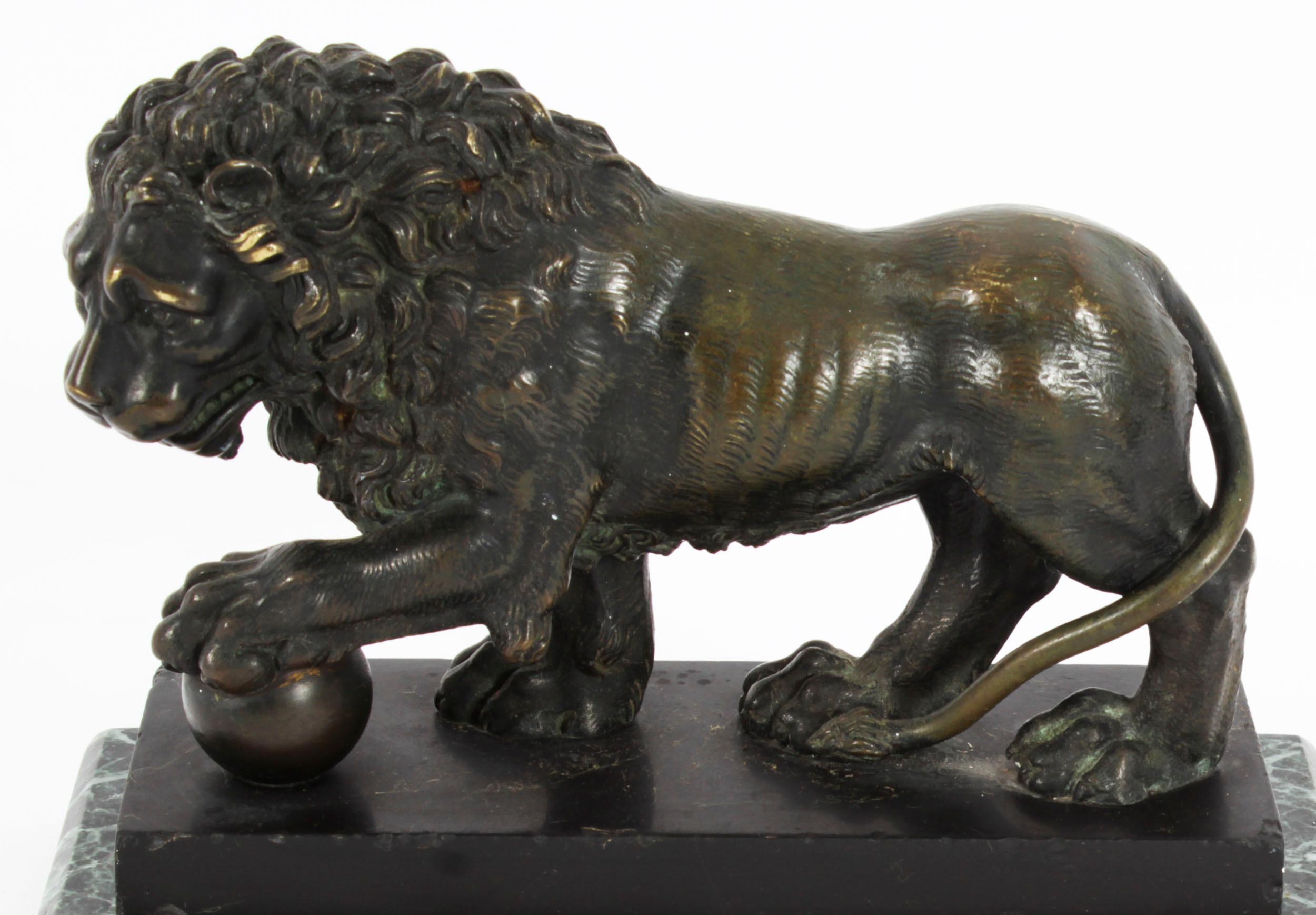 Late 19th Century Antique French Bronze Sculpture of the Medici Lion, 19th Century