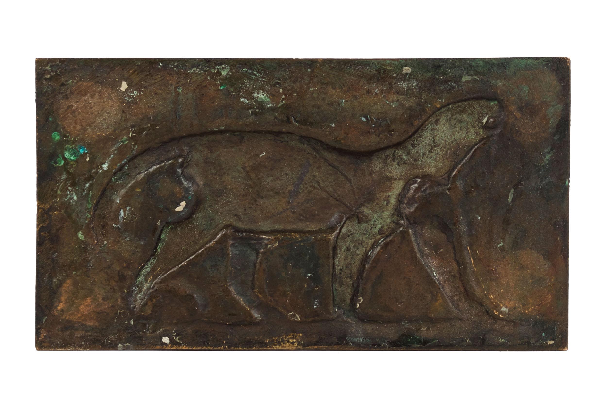 Antike französische Bronzeskulptur-Plakette eines Leoparden von Antoine-Louis Barye im Angebot 1