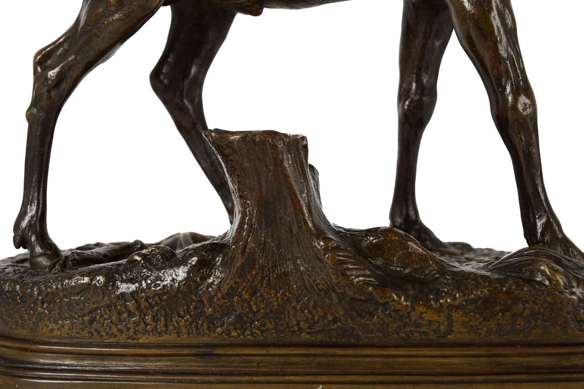 Antike französische Bronzeskulptur „Ständer Hirsch“ aus Bronze von Alfred Dubucand im Angebot 7